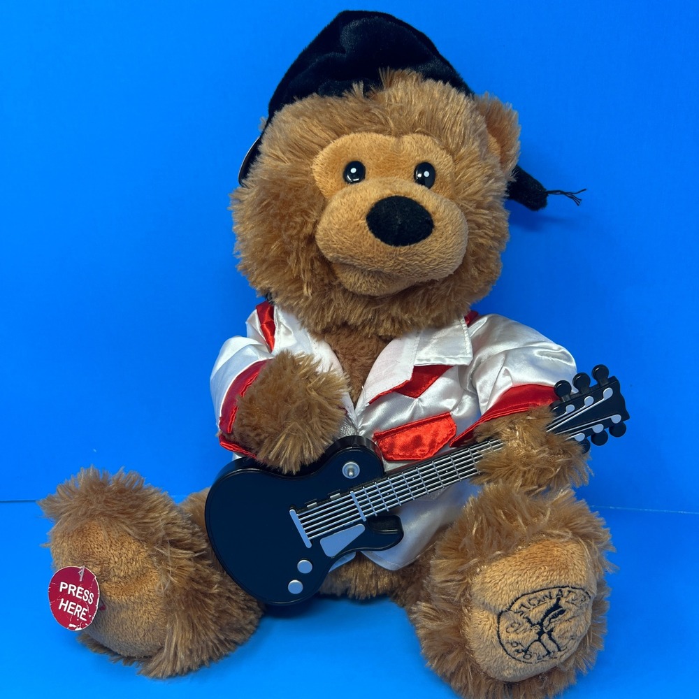 Cuddle Barn Teddie B Animated Plush 13 Brown‎ Elvis Sings Teddy Bear Guitar 2011